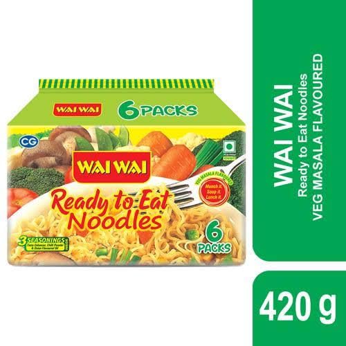 Wai Wai Ready To Eat Veg Masala Noodles, 420 Grams