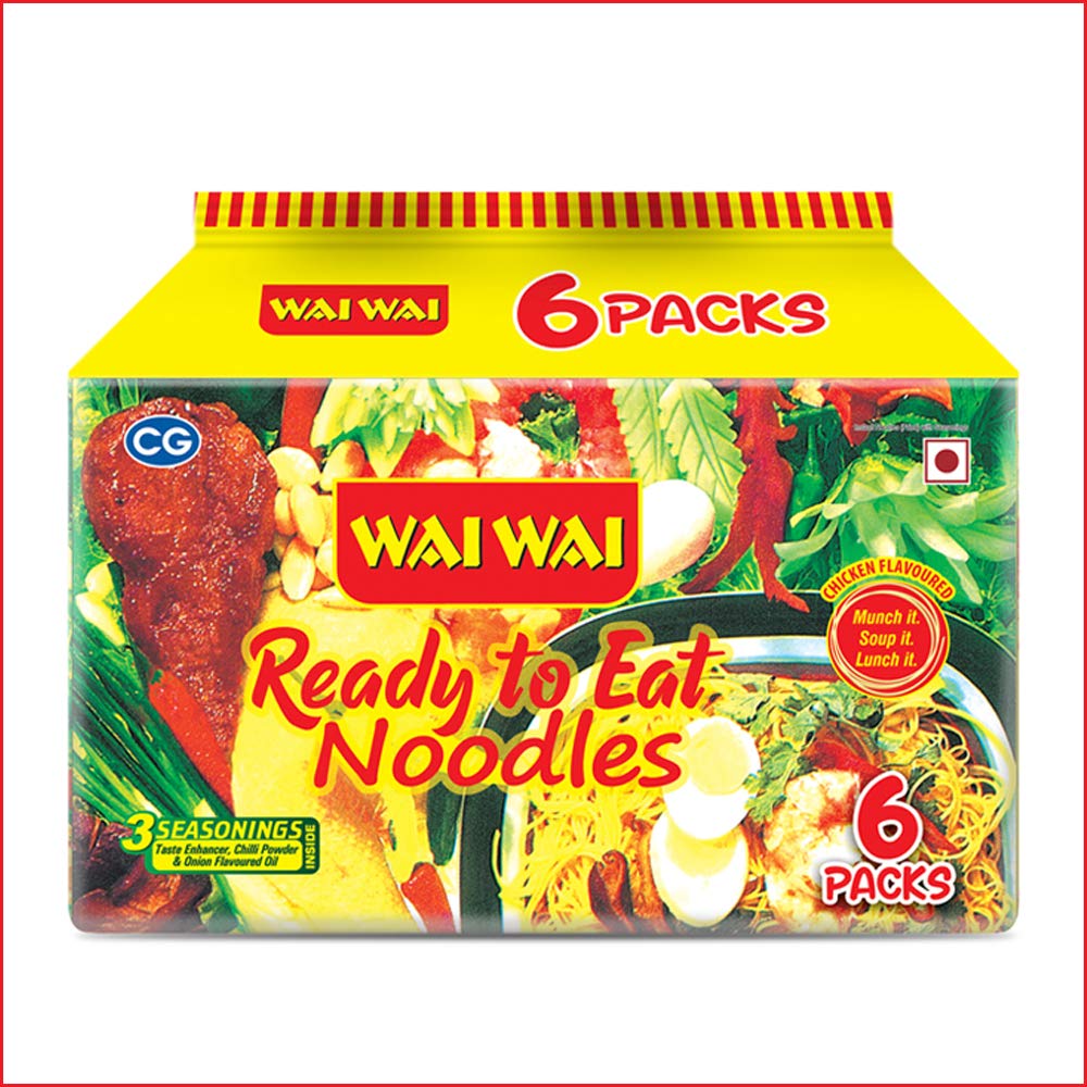 Wai Wai - Ready to Eat Chicken Noodles 420 GM -Combo Pack of 6