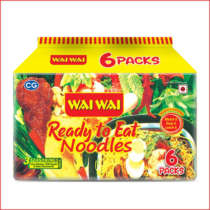 Wai Wai - Ready to Eat Chicken Noodles 420 GM -Combo Pack of 6