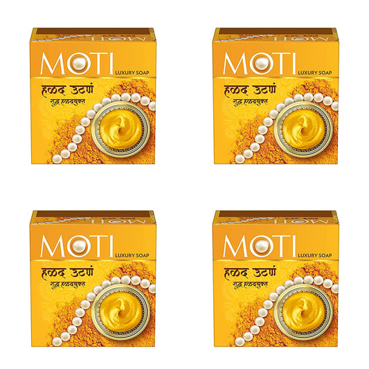 Moti Haldi Ubtan, With Real Turmeric, Soap Combo Pack, 150 g (Pack of 4)